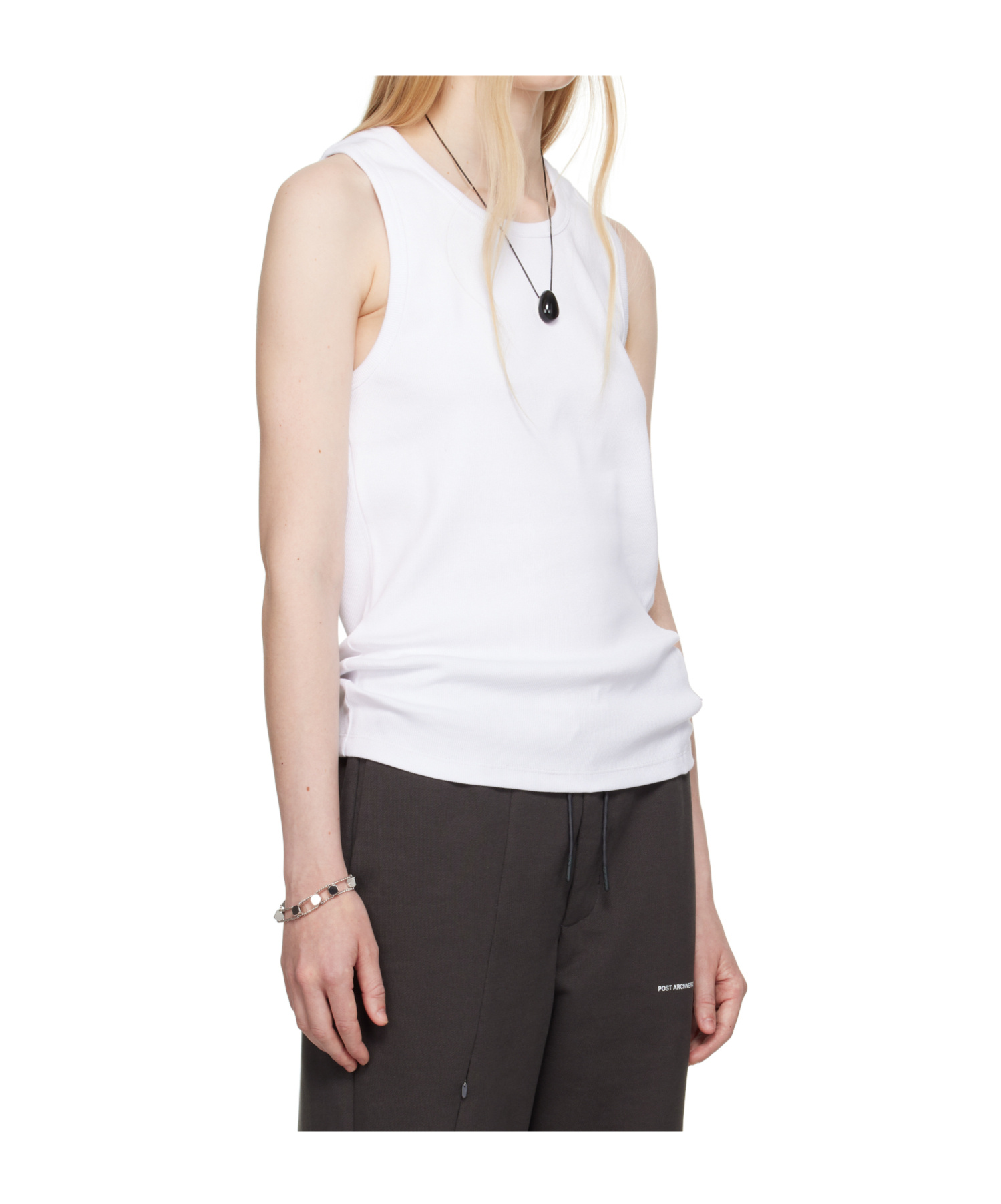 Post Archive Faction (paf) White 8.0 Right Sleeveless Tank Top In White