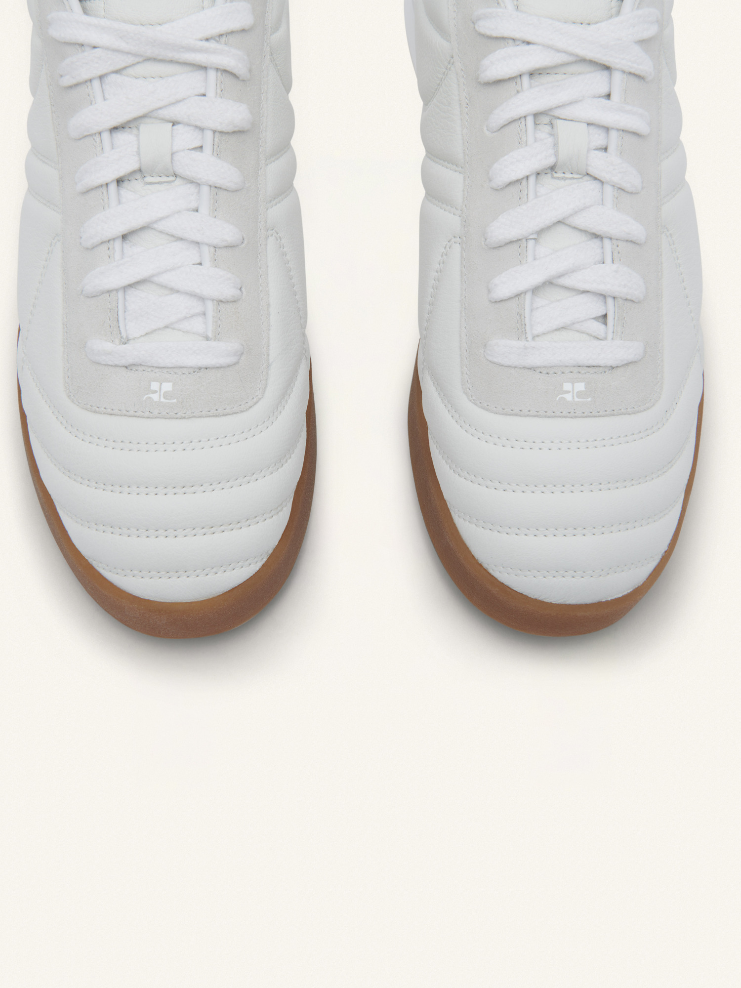 Courrèges Low-top Leather Sneakers In White