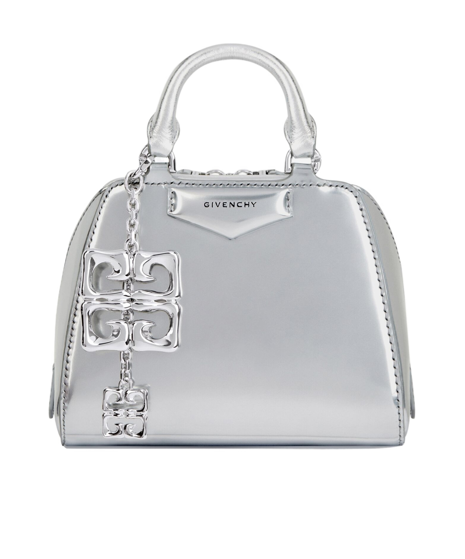 Givenchy Nano Antigona Cube Shoulder Bag In Gray