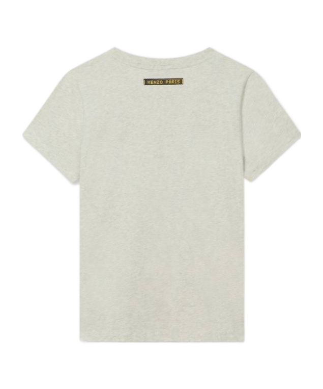 Kenzo Elephant-print Cotton Top In Gray