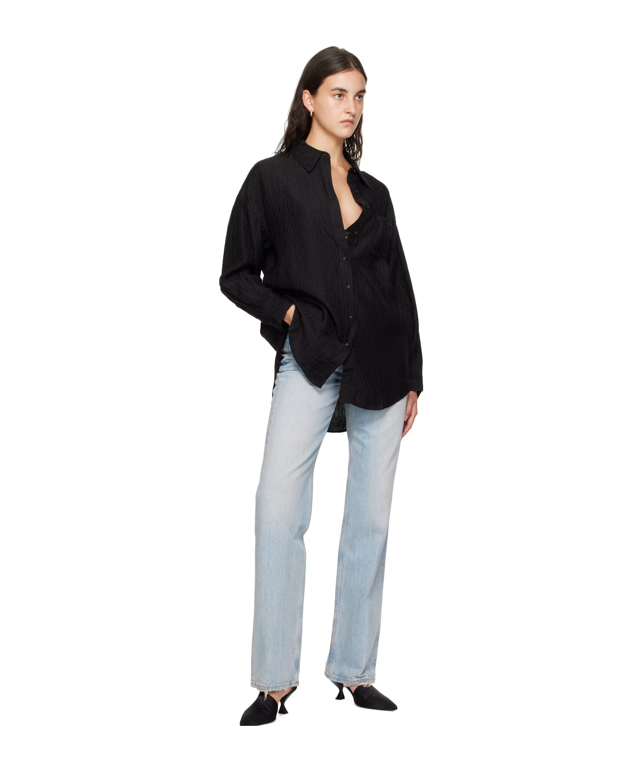 Anine Bing Olsen Straight-leg Jeans In Gray