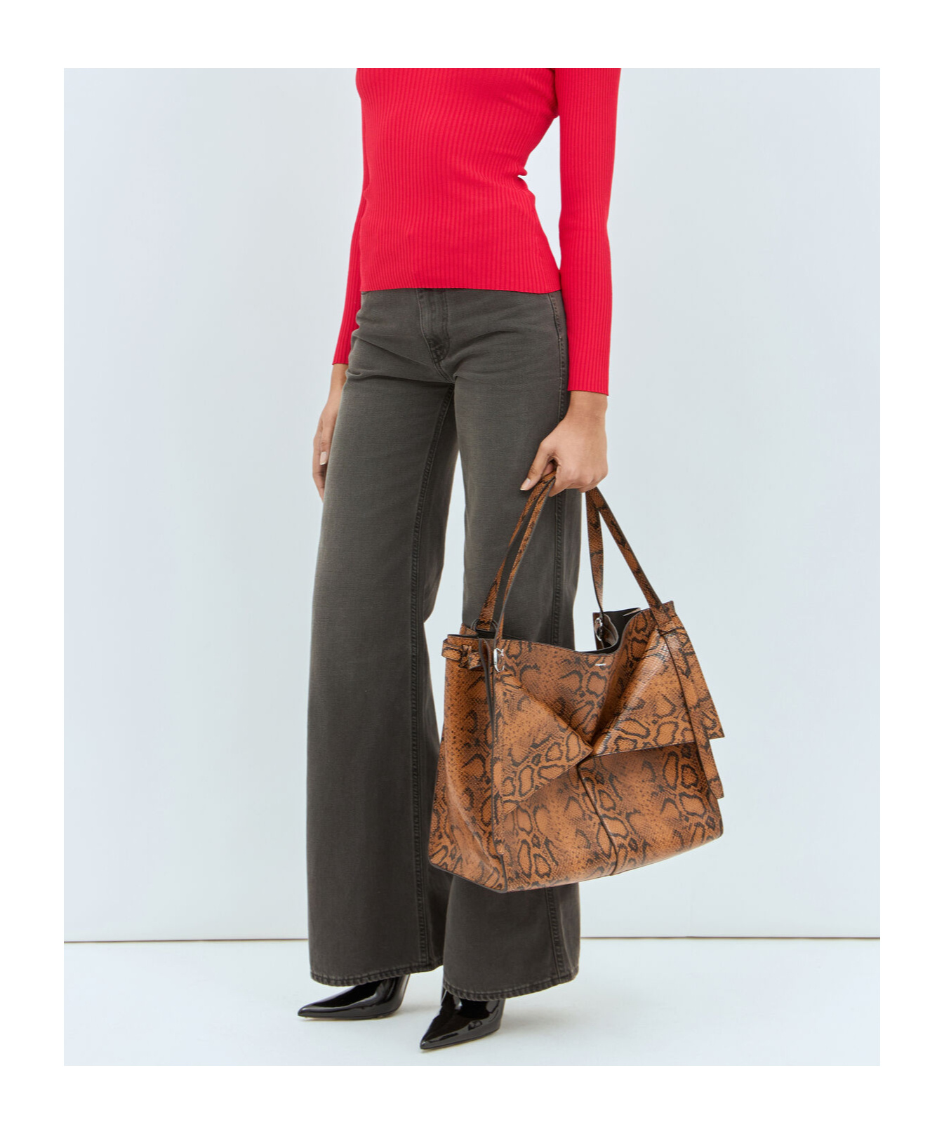 Shop Coperni Embossed Top Handle Bag In Brown