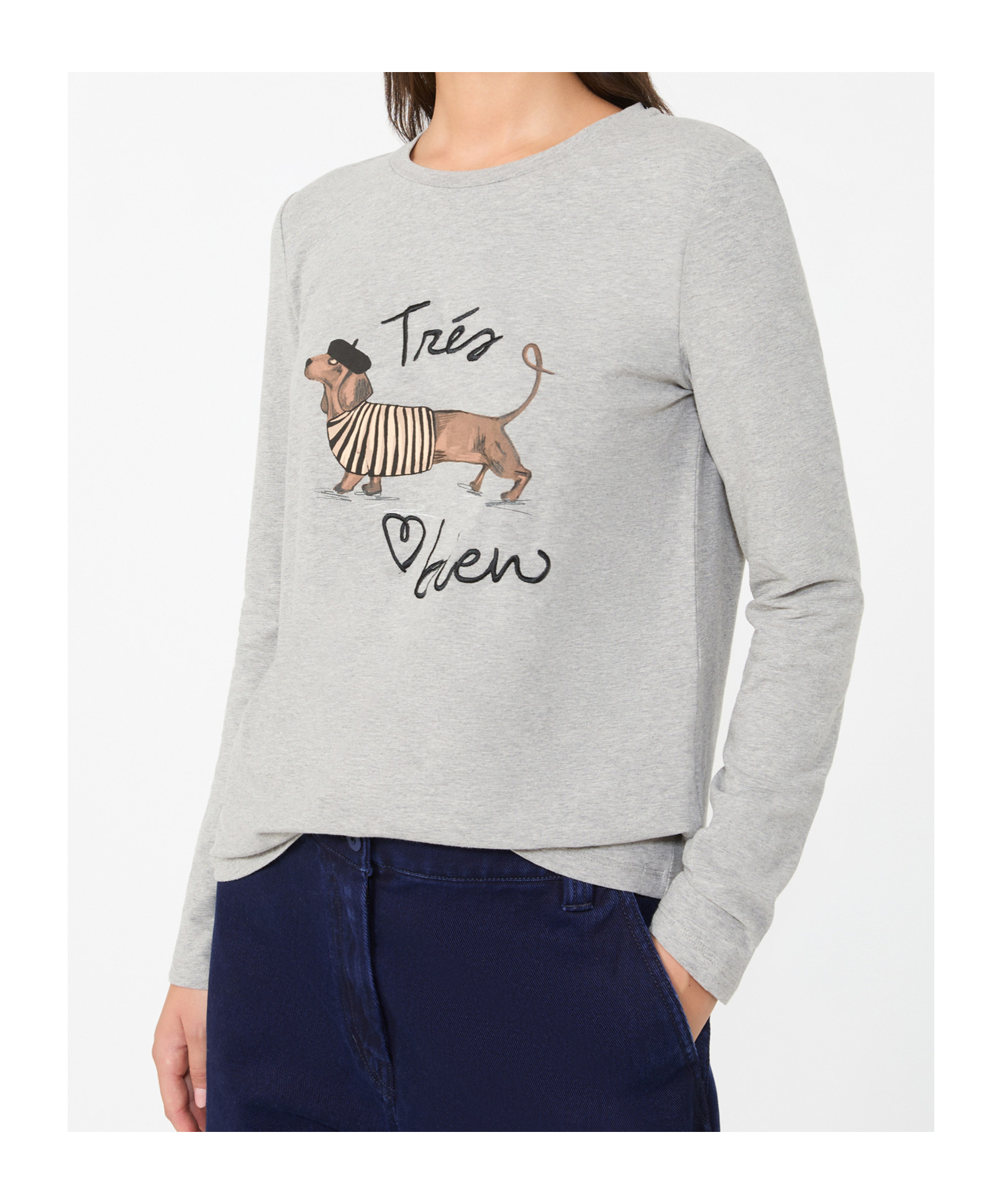 Weekend Max Mara Long-sleeved T-shirt In Gray