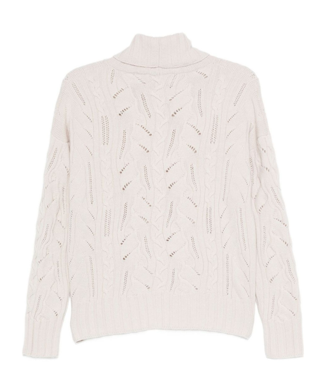 D Exterior Cable-knit Turtleneck Sweater In Neutral