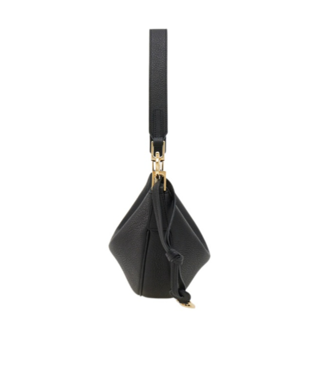 Shop Ferragamo Zippered Shoulder Bag In Black
