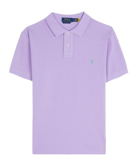 Polo Ralph Lauren Man Polo Shirt Lilac Size Xxl Cotton In Purple