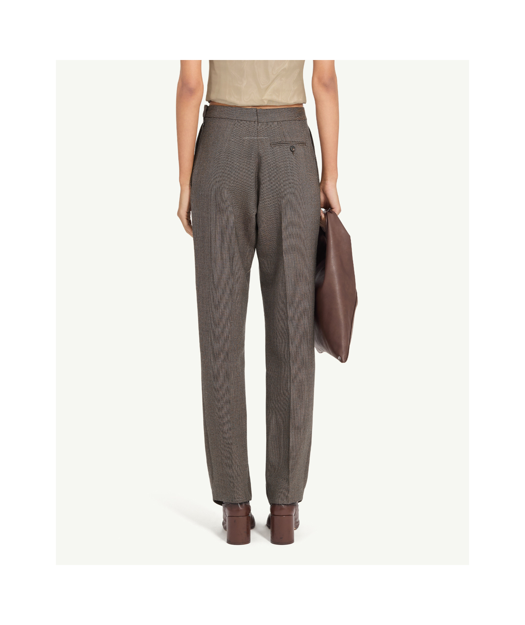 Mm6 Maison Margiela Light Tweed Tailored Trousers In Multi
