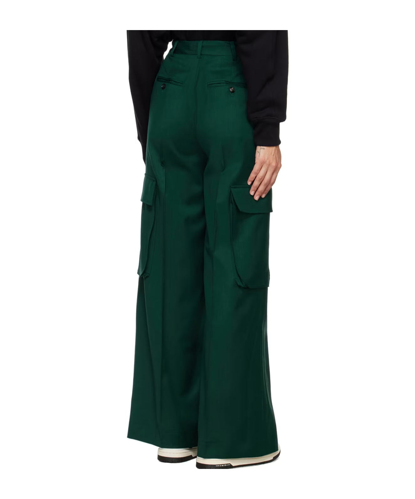 Amiri Pleated Work Casual Pants In Green