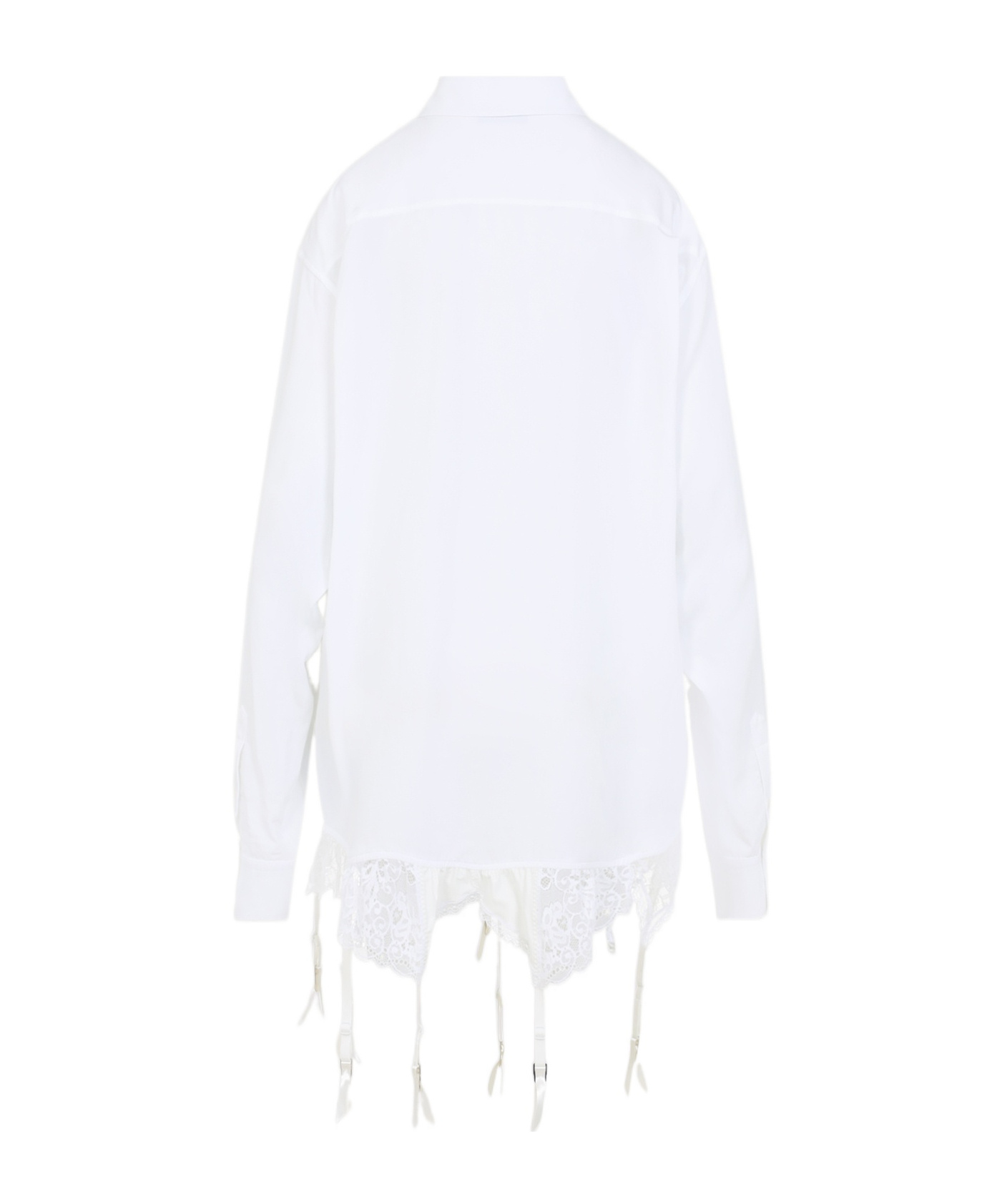 Shop Balenciaga Lace-trim Shirt In White