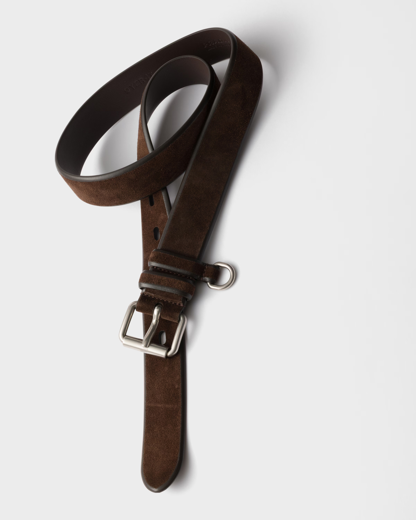 Prada Suede Belt In Dark Brown