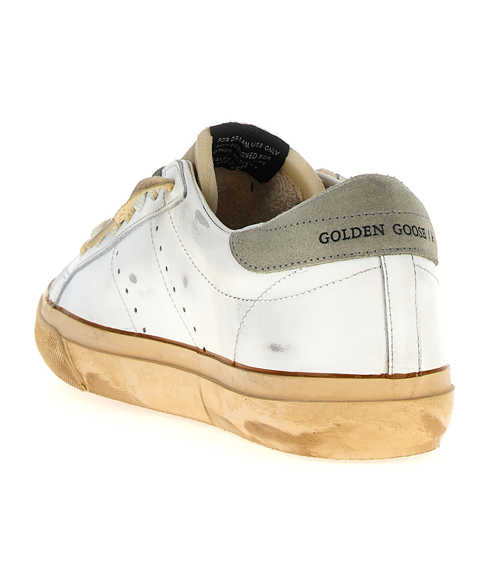 Golden Goose White Superstar Low Top Sneakers In Nude
