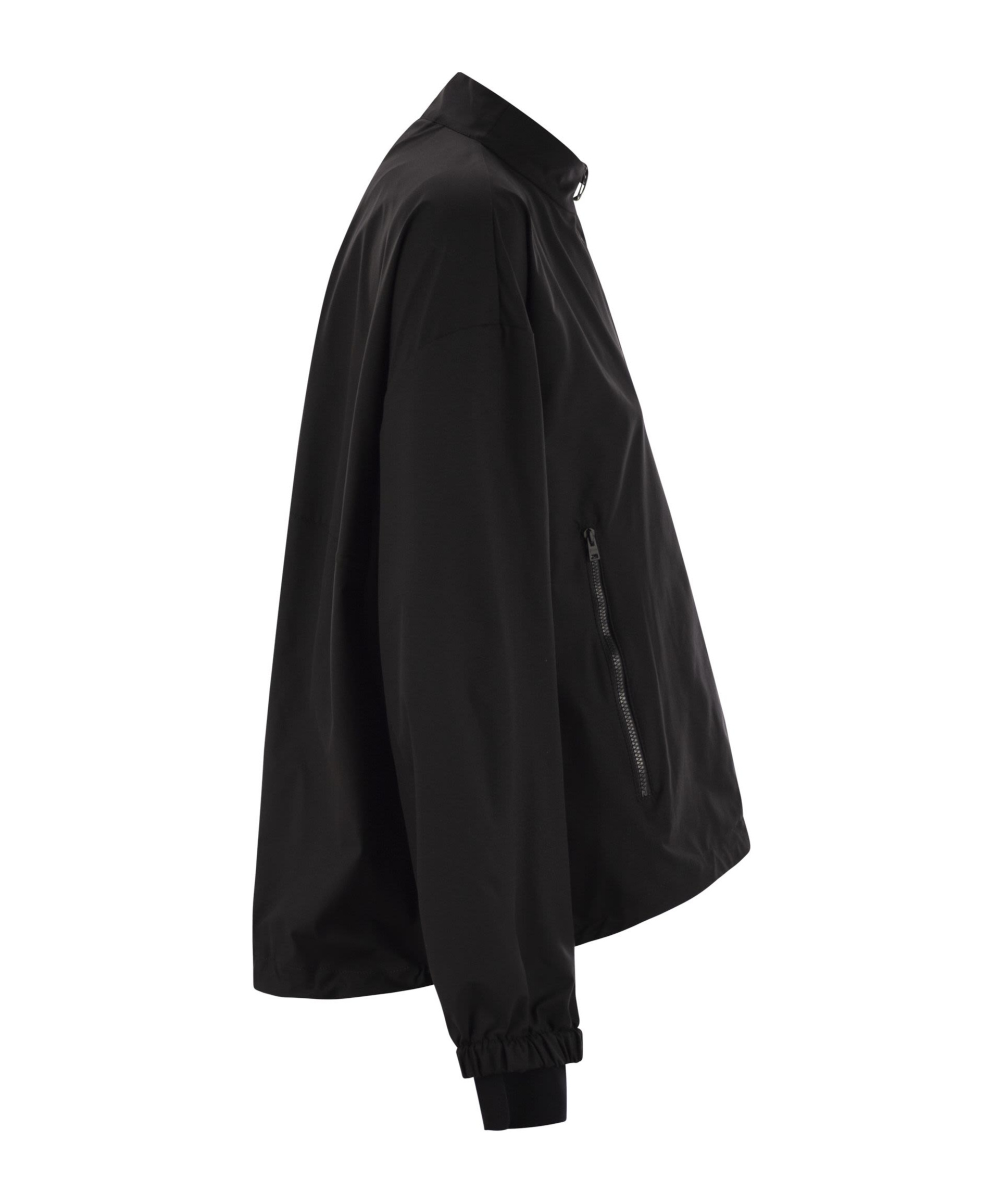 Herno Laminar Bomber Jacket With Zip In Black