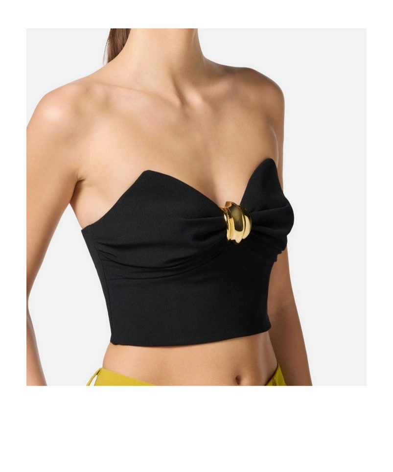 Elisabetta Franchi Tube Top Vest In Black
