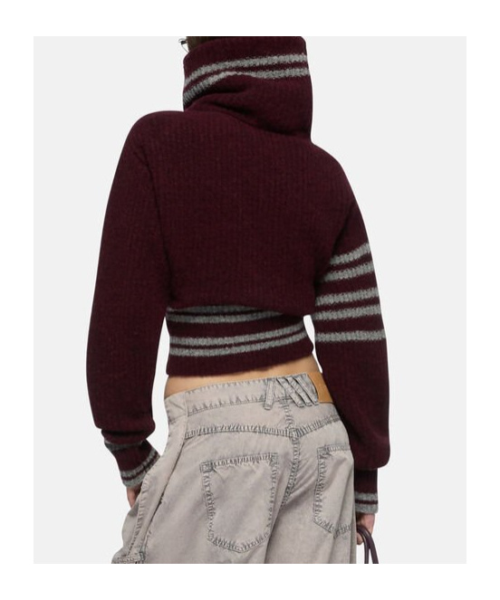 Attico Cardigan Burgundy In Burgundy
