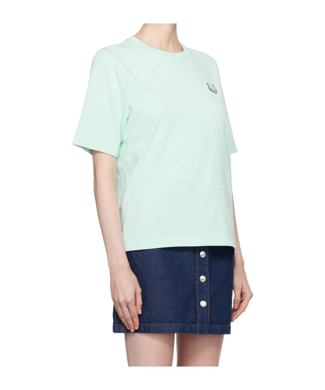 Maison Kitsuné Green Bold Fox Head Patch Comfort T-shirt In Blue
