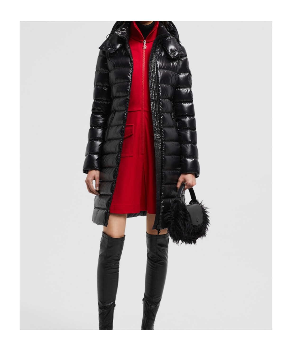 Shop Moncler Moka Long Down Jacket In Black