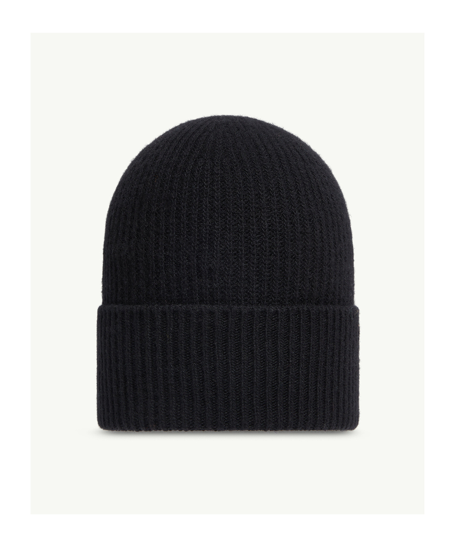 Moncler Ribbed Knit Beanie With Folded Cuff In Black