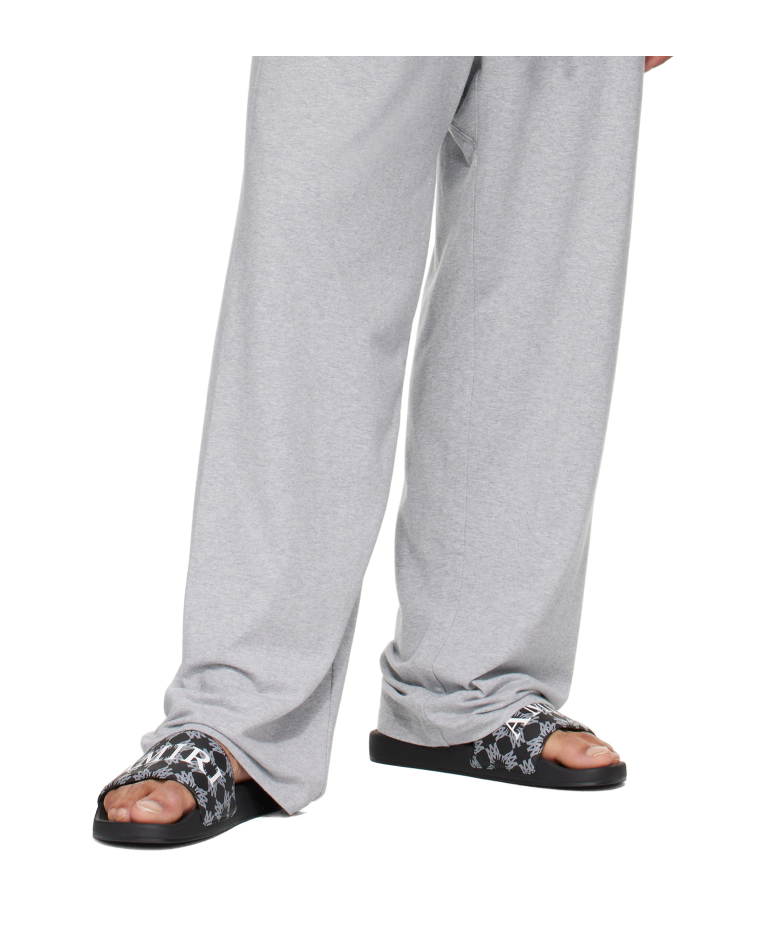 Amiri Men Black Sandals With Logo Lettering On The Front In Rubber Man In Black