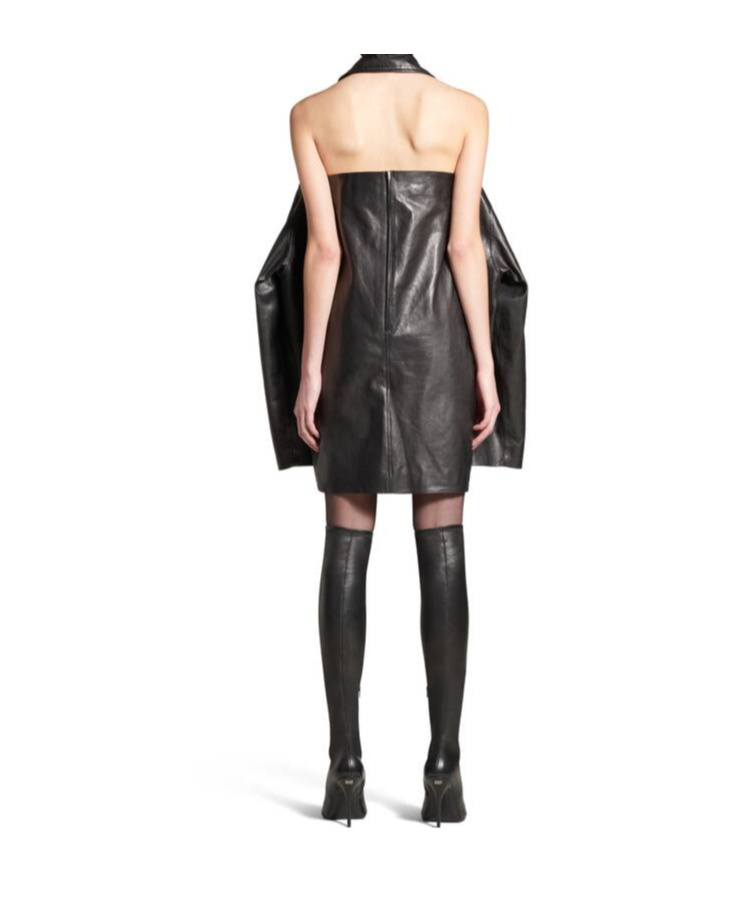Balenciaga Suspender Jacket Effect Dress In Black