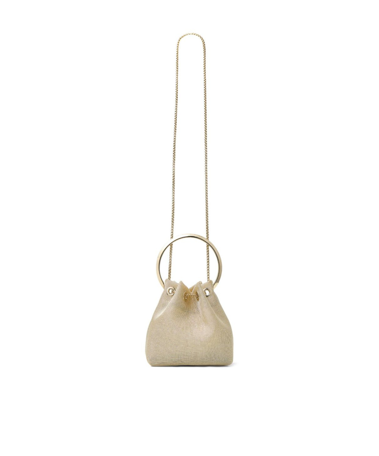 Jimmy Choo Bon Bon Drawstring Bucket Bag In Nude