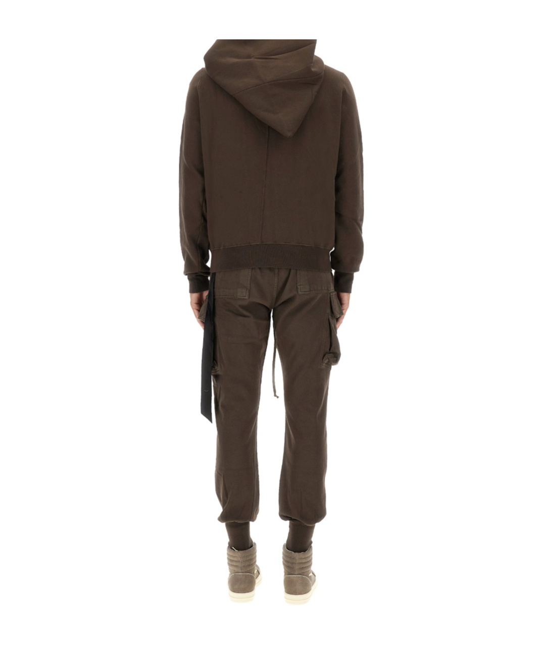 Rick Owens Drkshdw Asymmetric Collar Knitwear Kangaroo Pocket In Brown