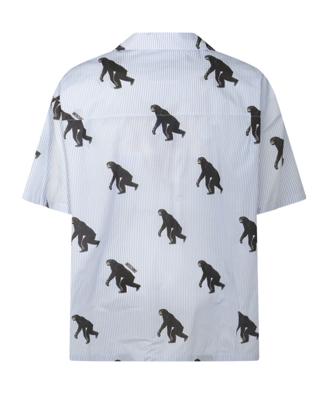 Moschino Poplin Shirt Allover Chimpanzee In White