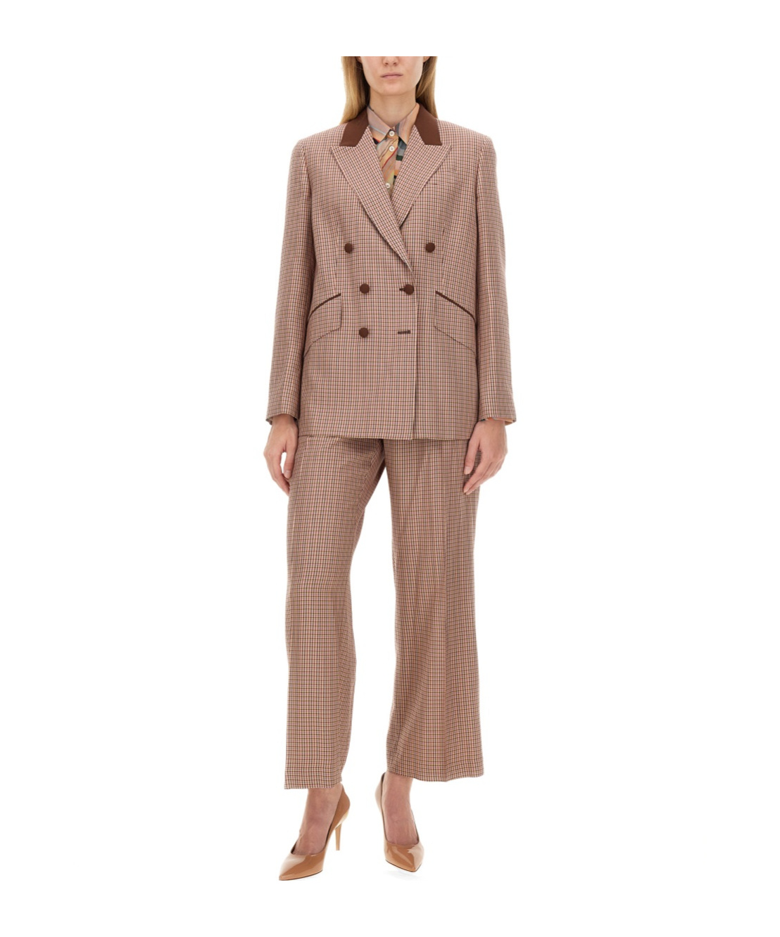 Ps By Paul Smith Ps Paul Smith Pleat Detailed Check Patterned Trousers In Brown