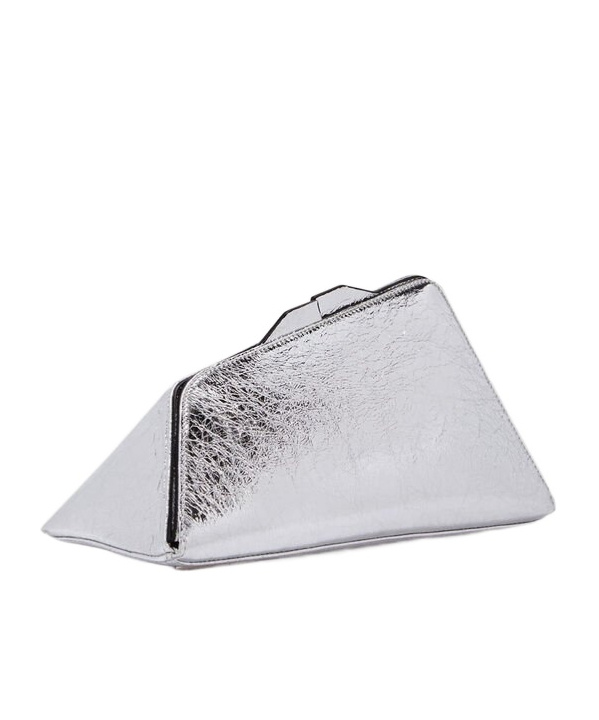 Attico Geometric Clutch In White