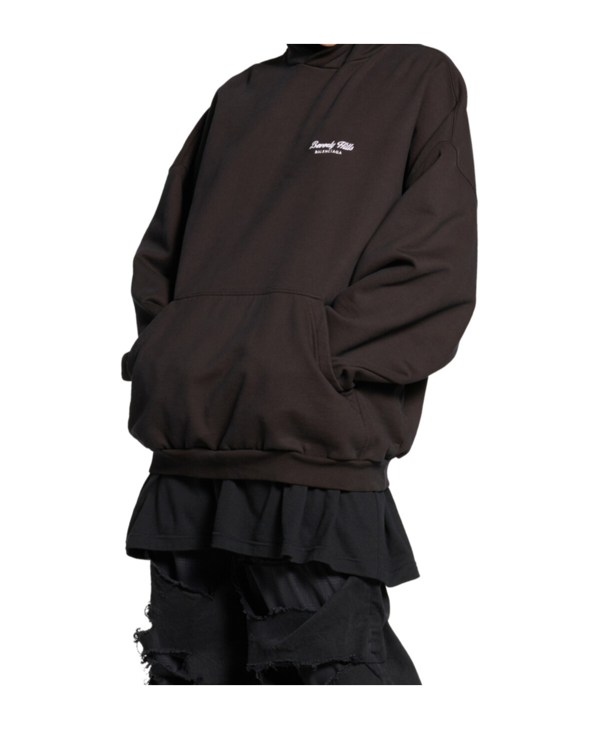 Balenciaga Women's Hoodie Over Beverly Hills Black | Size 2 | 739024tqvs7 In Brown