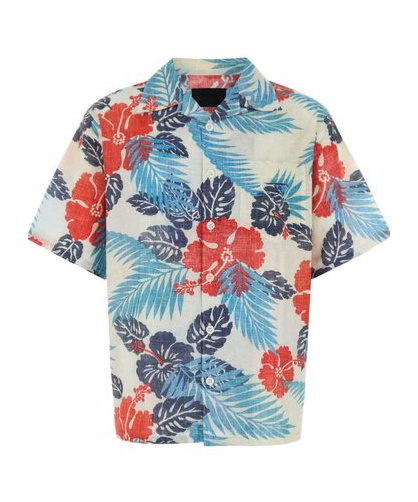 Prada Floral Shirt In Blue