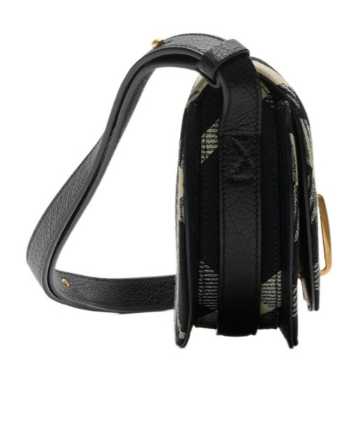 Burberry Rocking Horse Medium Check Crossbody Bag In Black