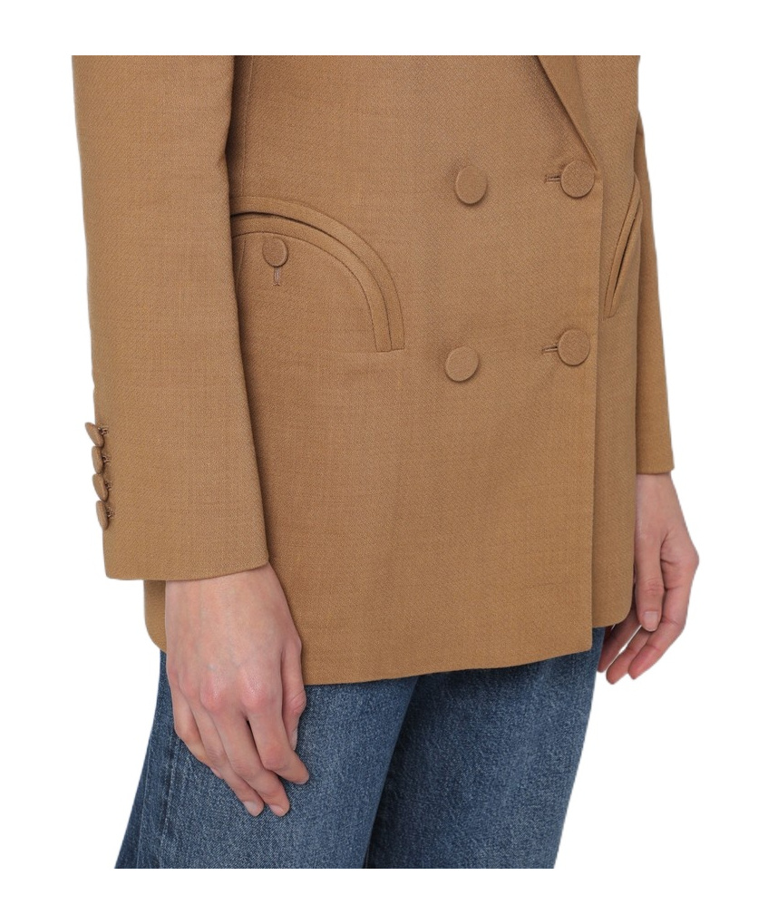 Shop Blazé Milano Cobia Camel Blazer In Nude