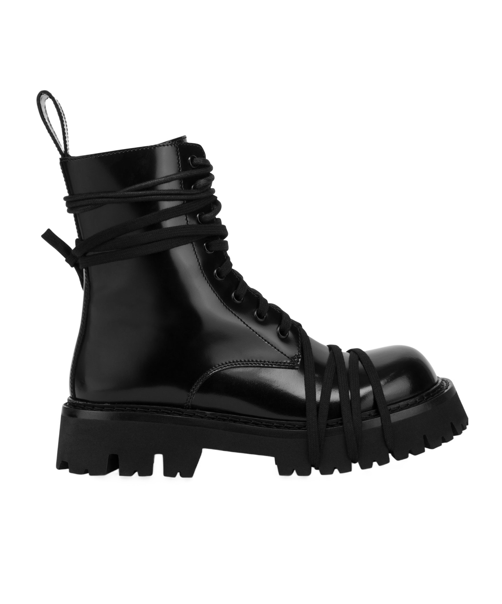 Moschino Lace-up Boot In Black