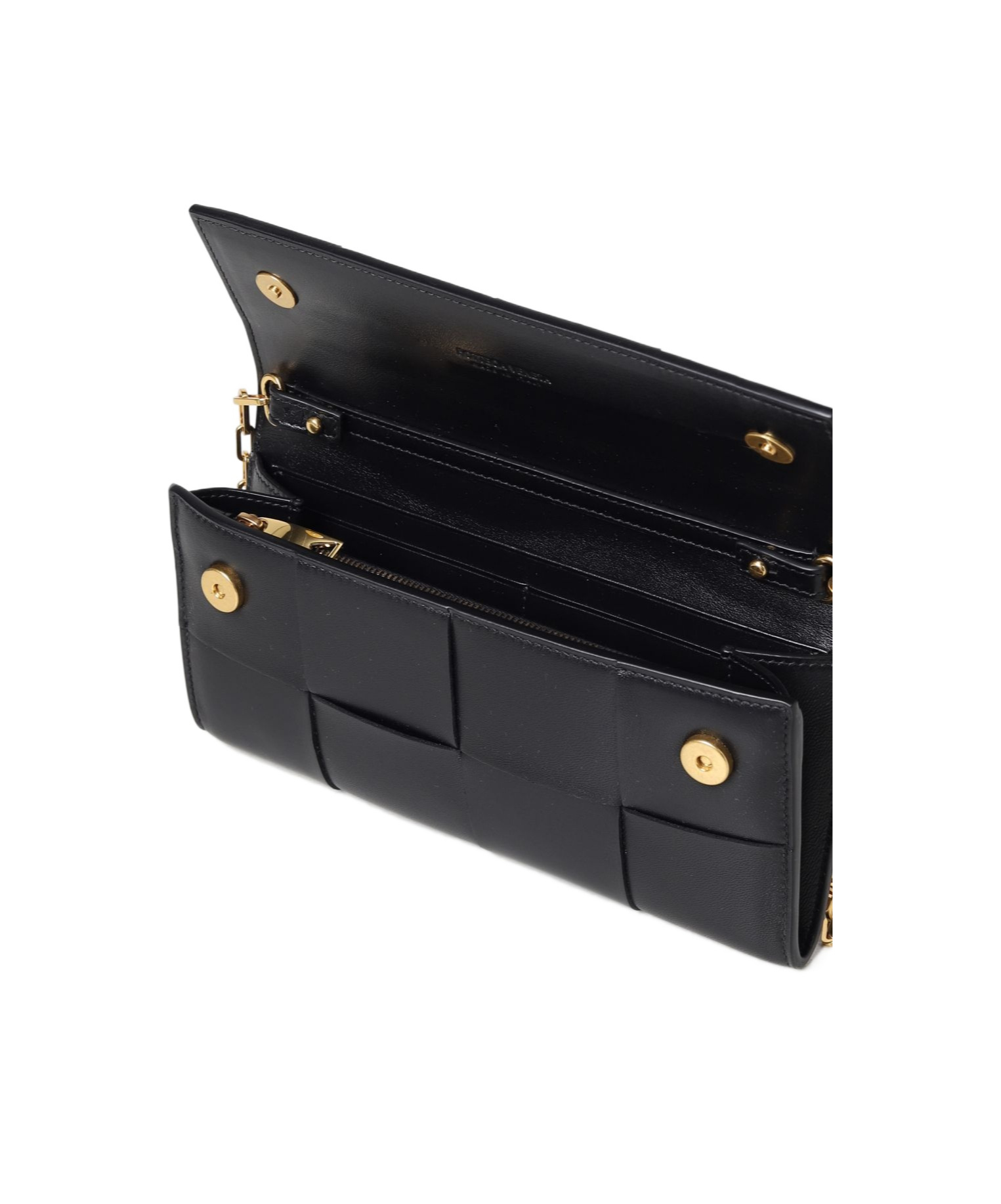 Bottega Veneta Chain Shoulder Bag In Black