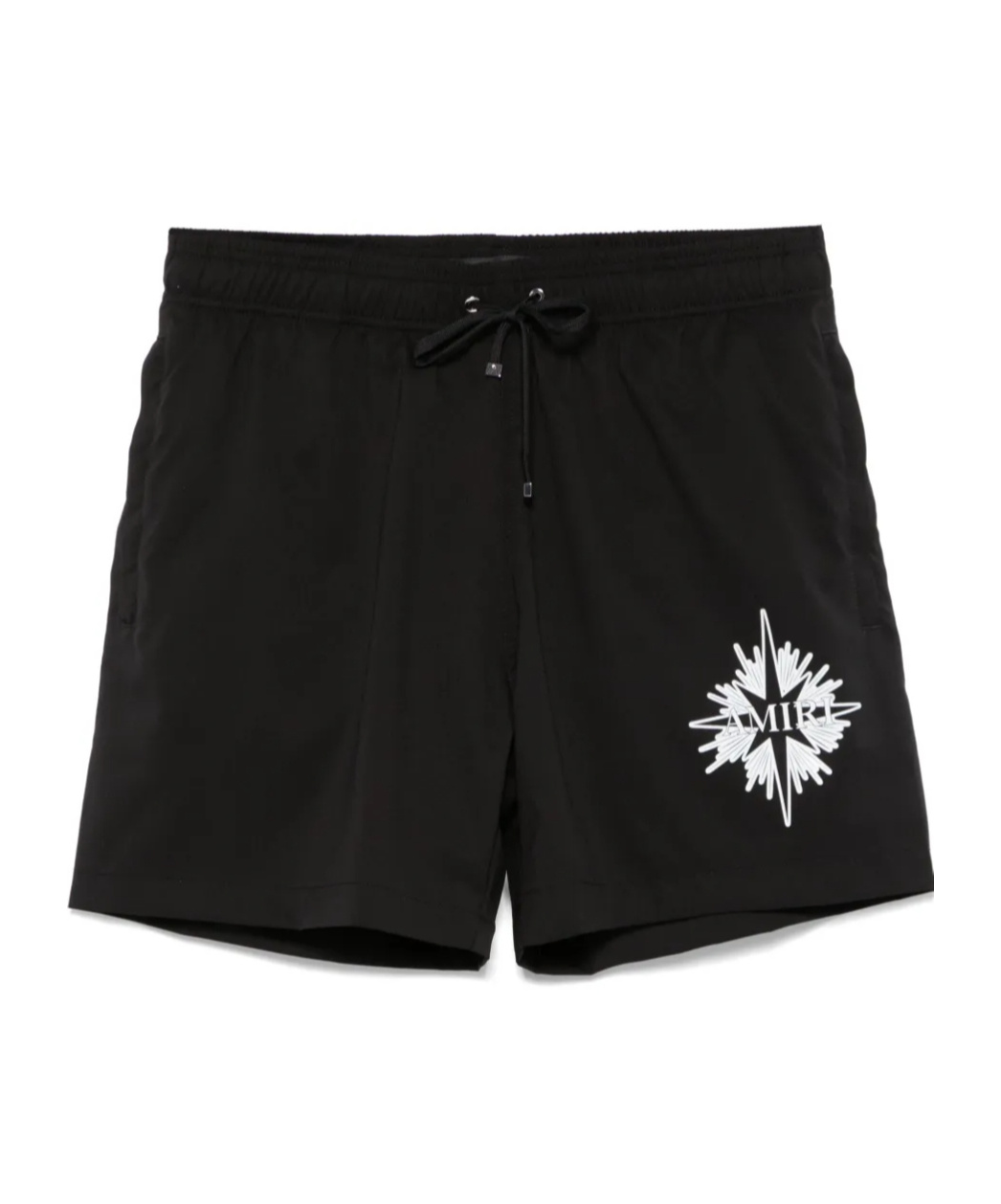 Amiri Starburst Straight-leg Mid-length Logo-print Swim Shorts In Black