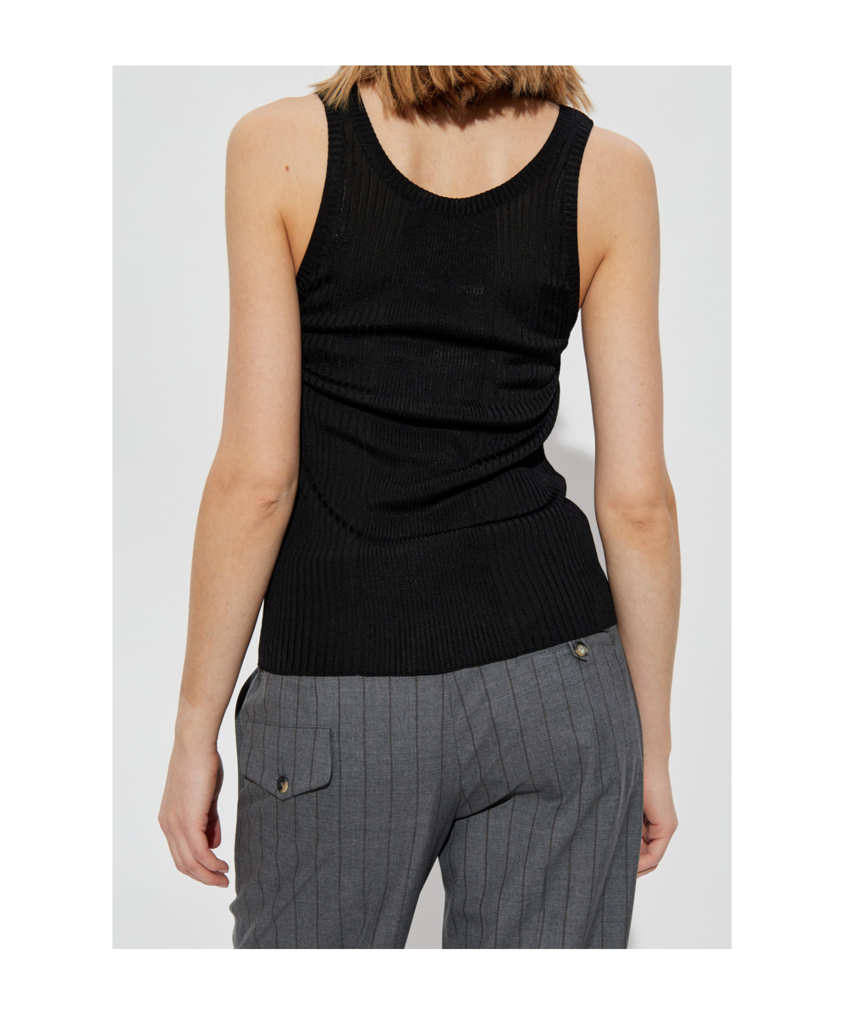 Moschino Crew Neck Vest In Black