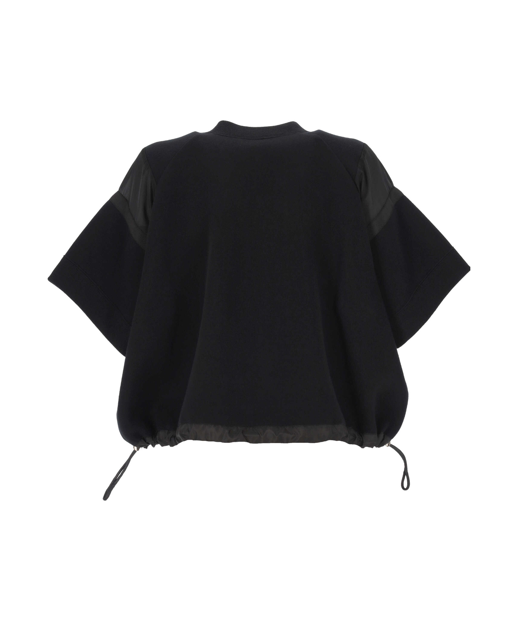 Sacai Drawstring Knitted Top In Black