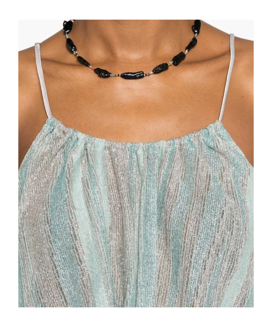 Shop Forte Forte Lurex Top In Acqua