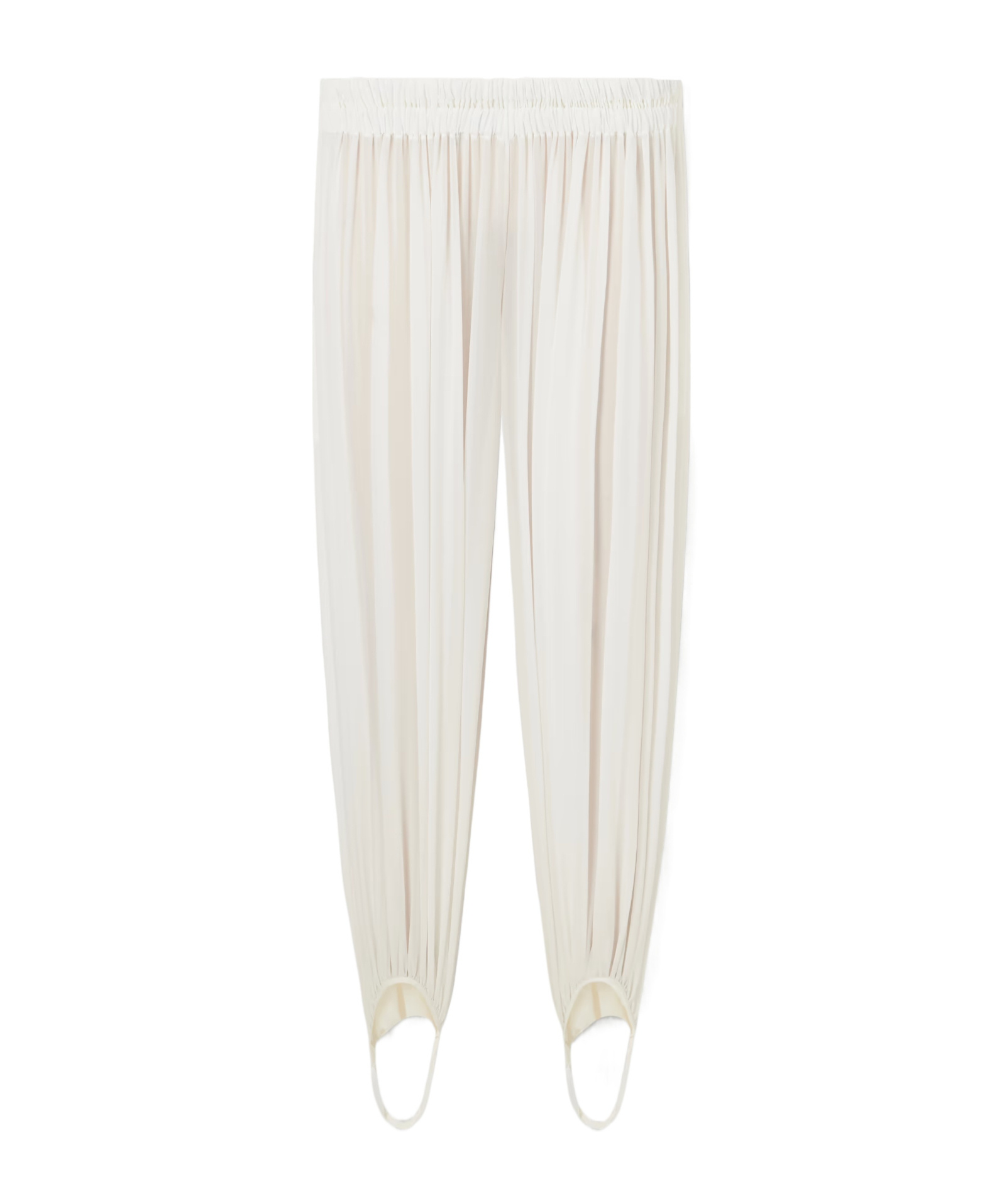 Alaïa Shirred Stretch-silk Georgette Tapered Pants In White