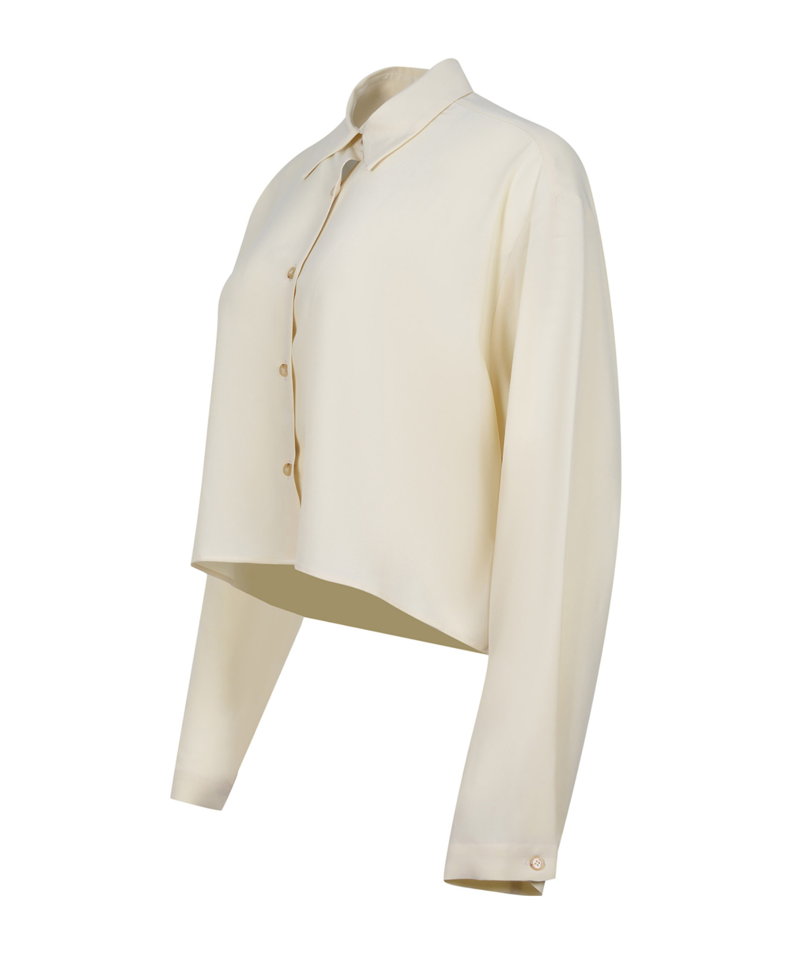 Alysi Pointed Collar Long-sleeved Shirt In Neutral