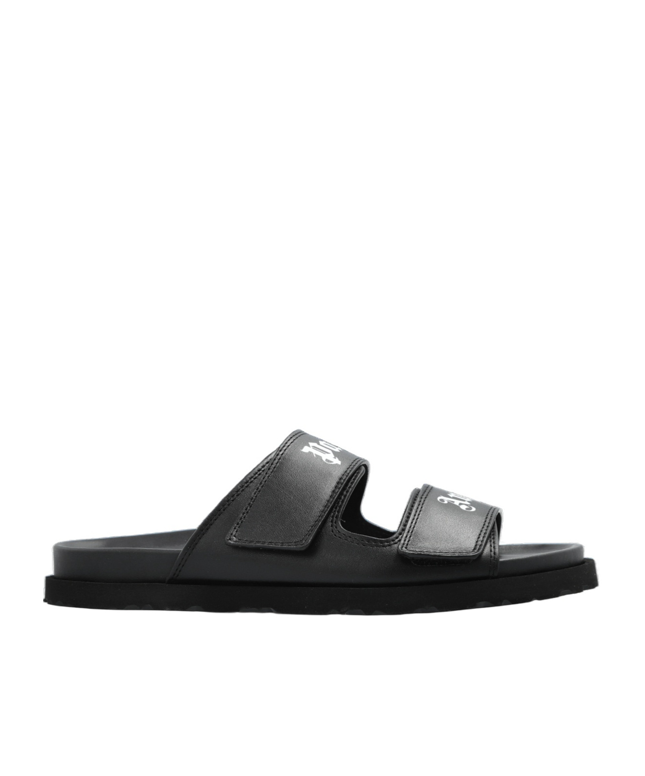 Palm Angels Logo-print Slides In Black
