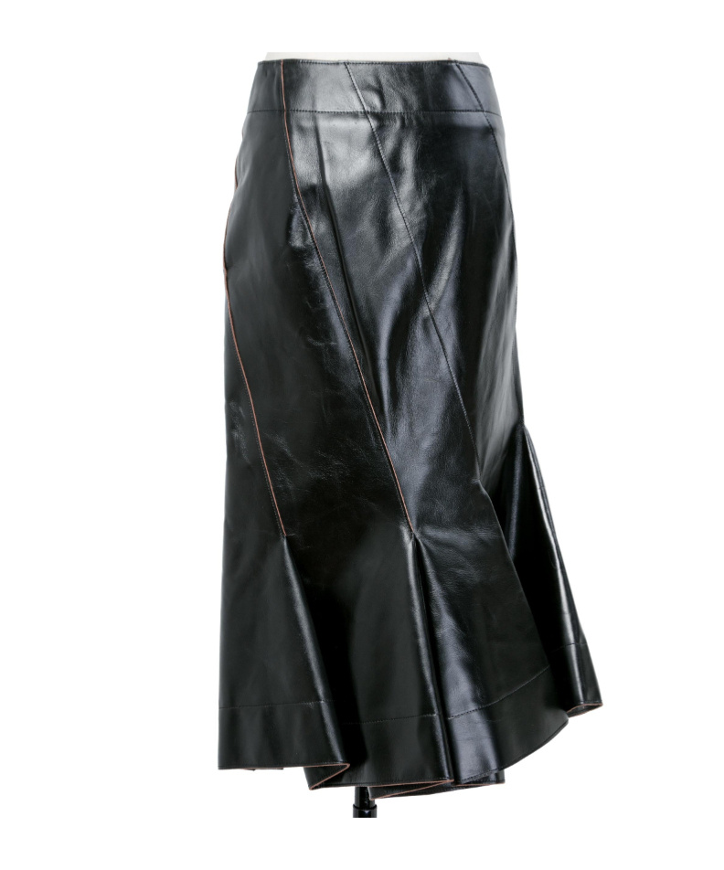 Sacai Leather Skirt In Blue