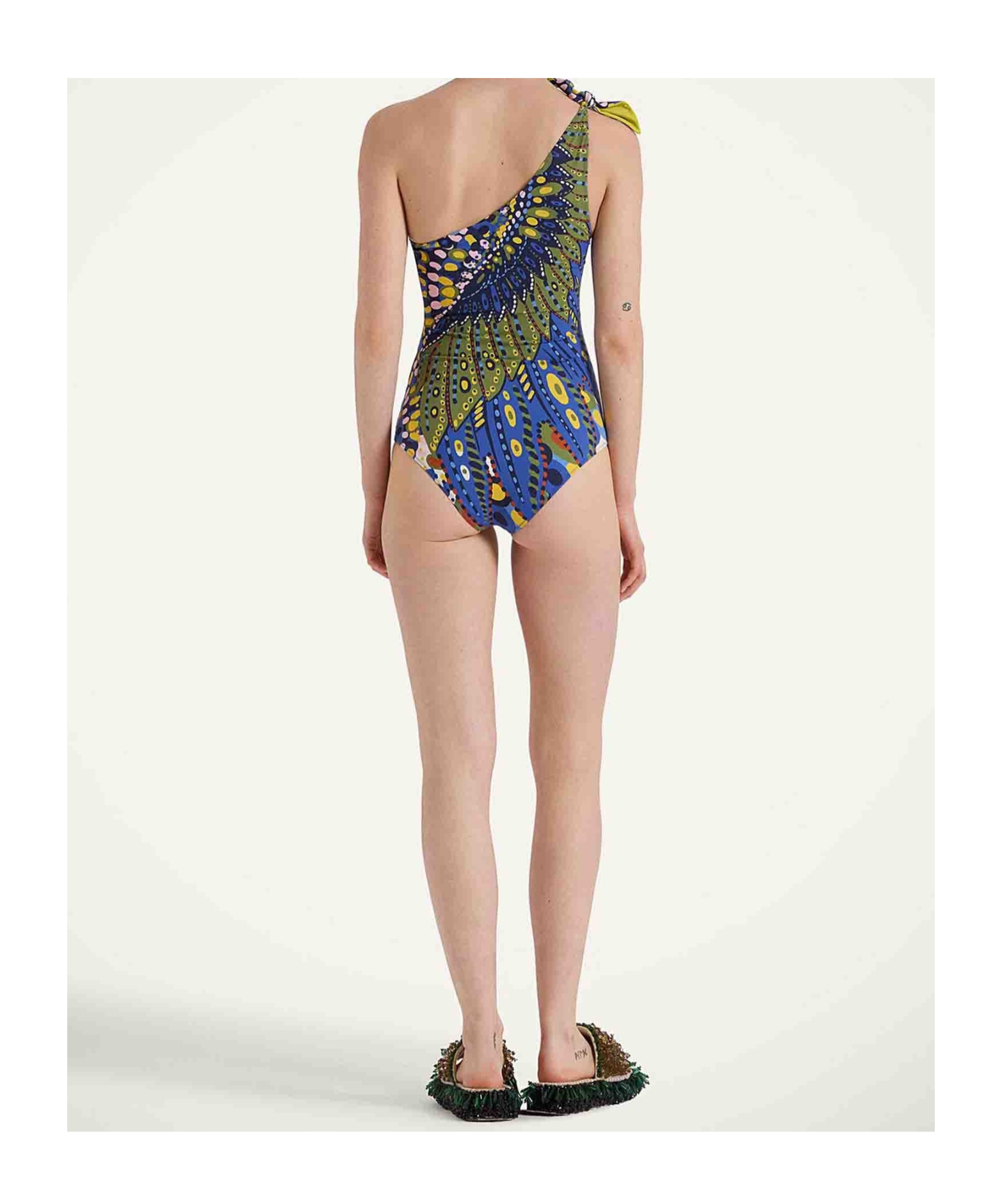 Ladoublej Editions One-shoulder Swimsuit In Multi