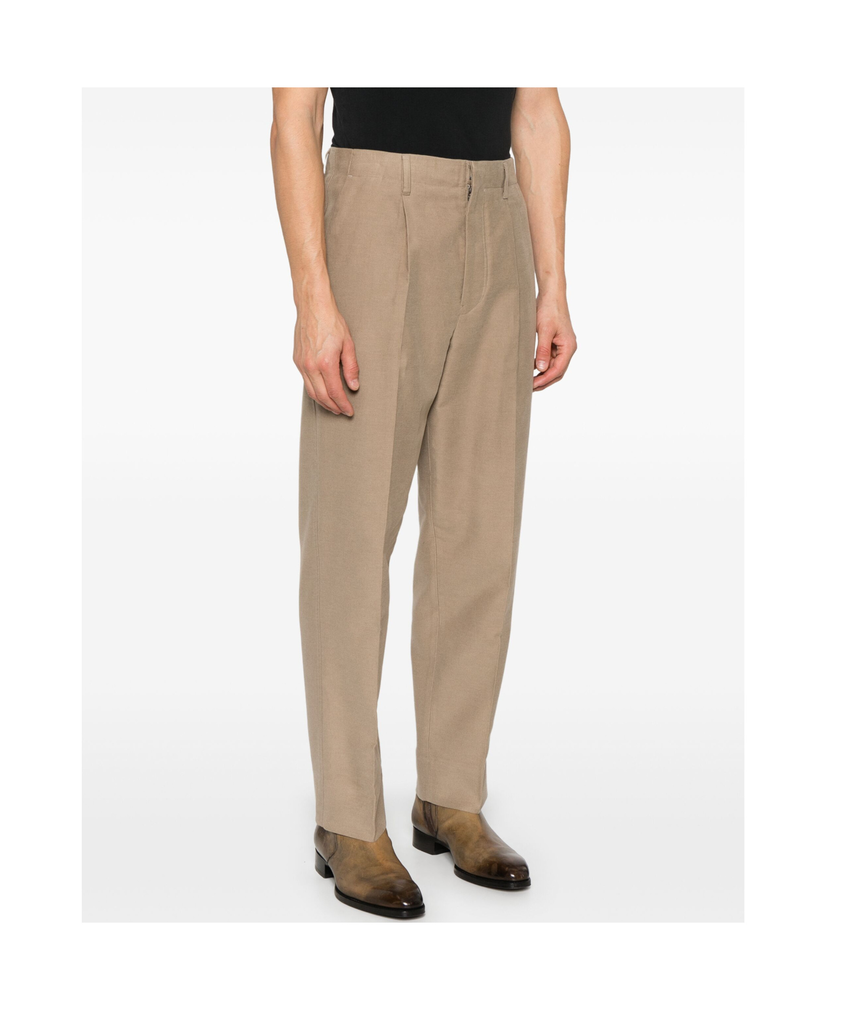Zegna Belt-loop Casual Pants In Nude