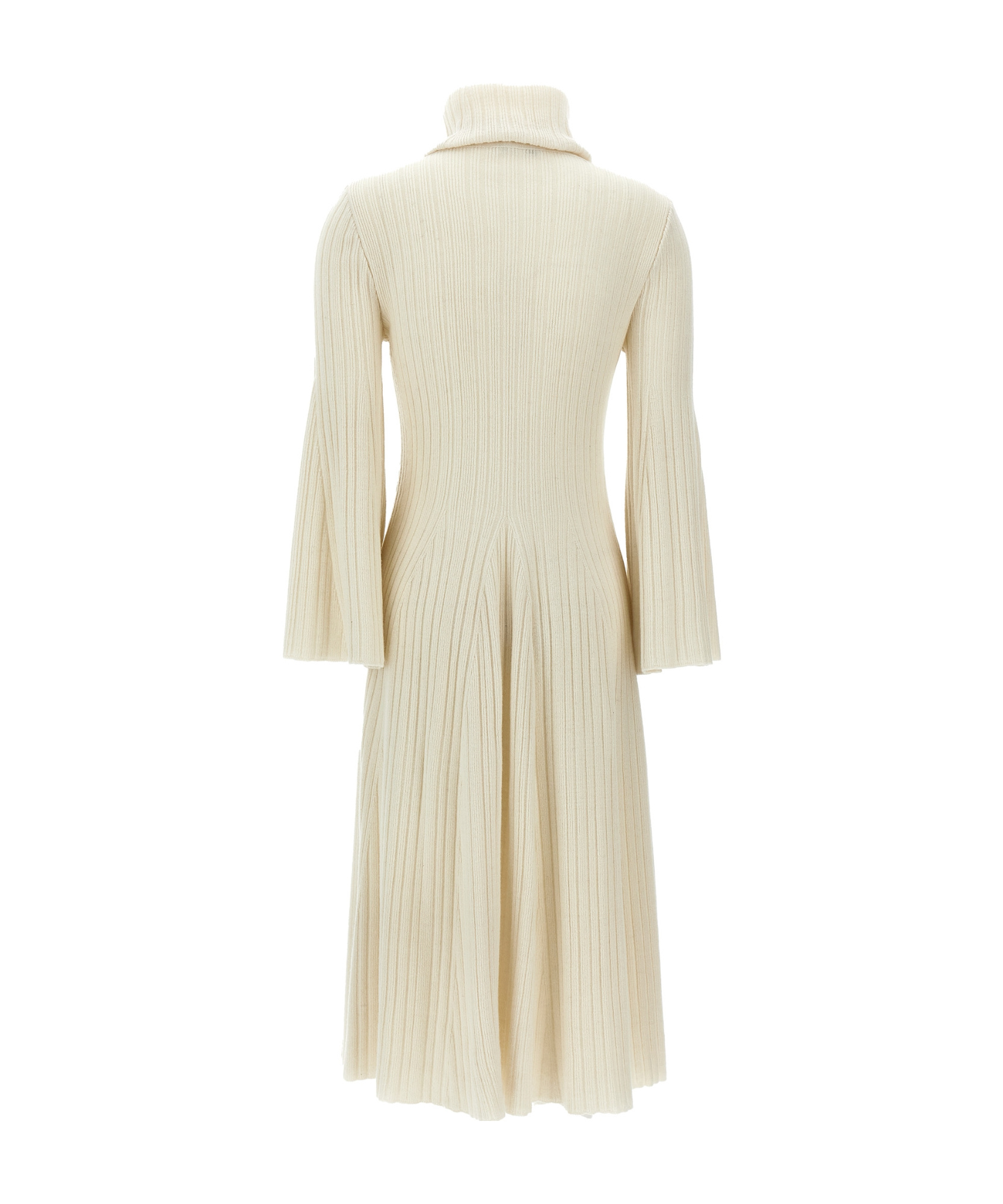 Shop Antonino Valenti High-necked Long-sleeved Dress In Nude