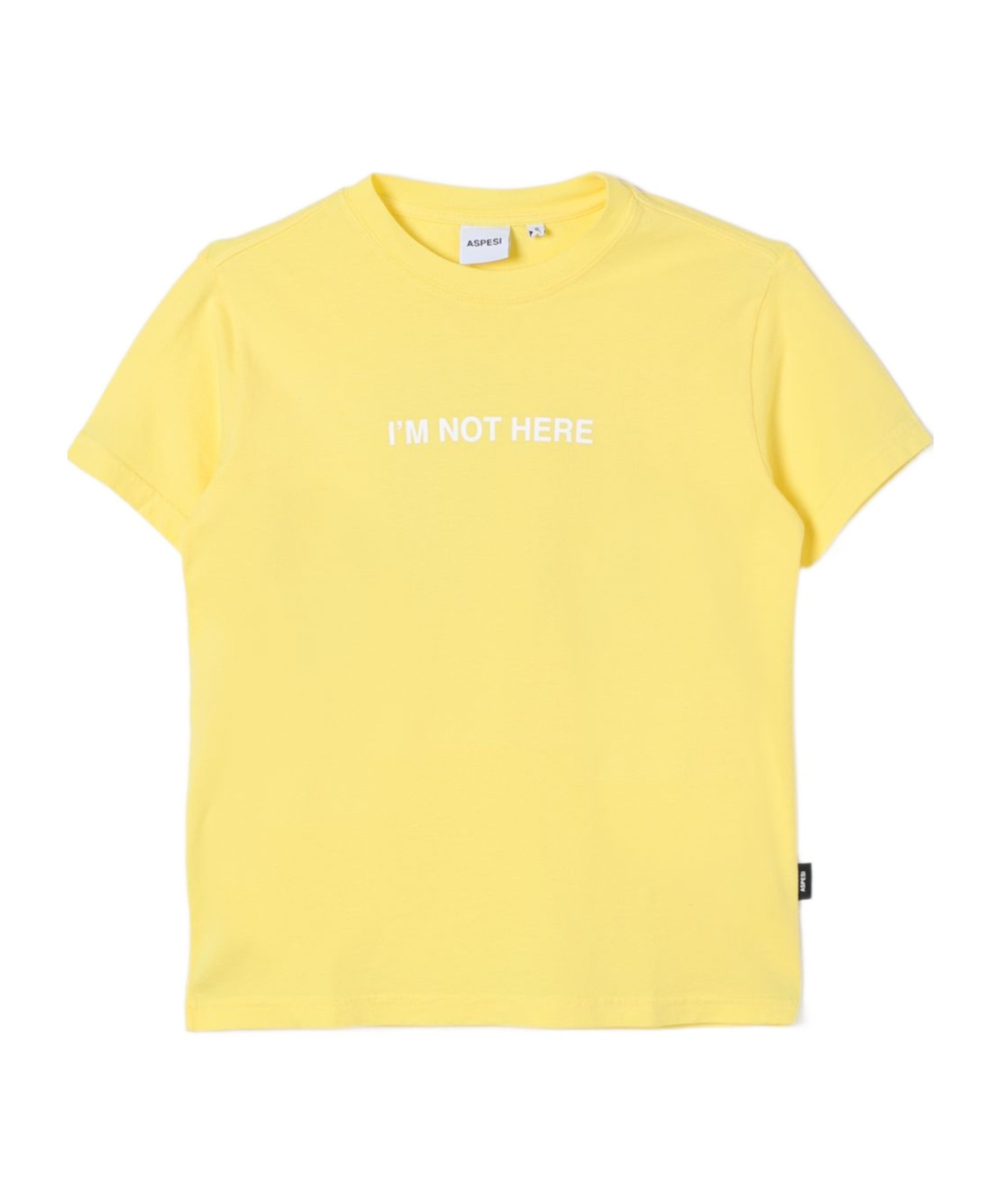 Aspesi Open-necked Black Shirt In Yellow