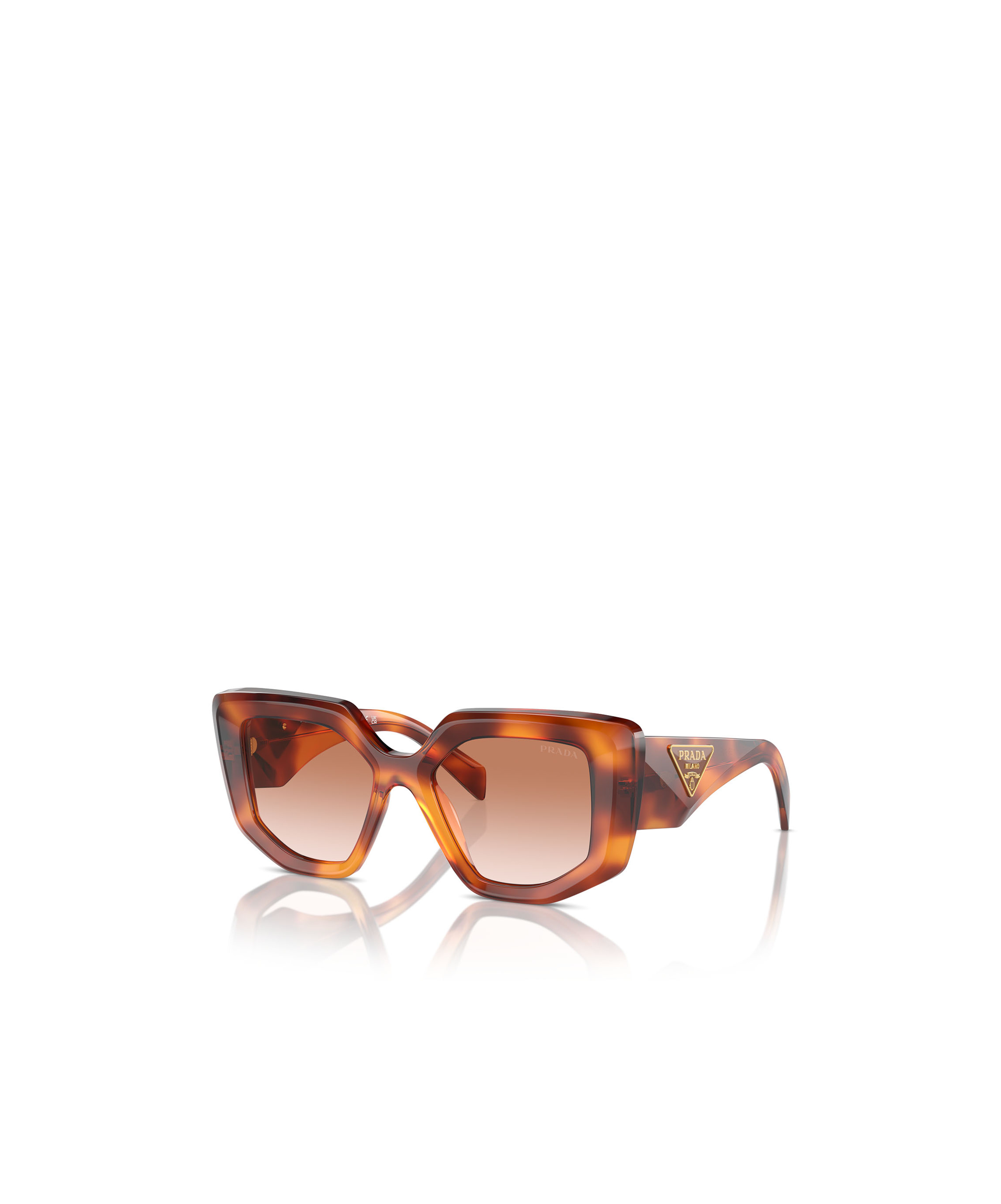 Prada Brown Gradient Irregular Ladies Sunglasses Pr 14zs 18r70e 50 In Multicolor
