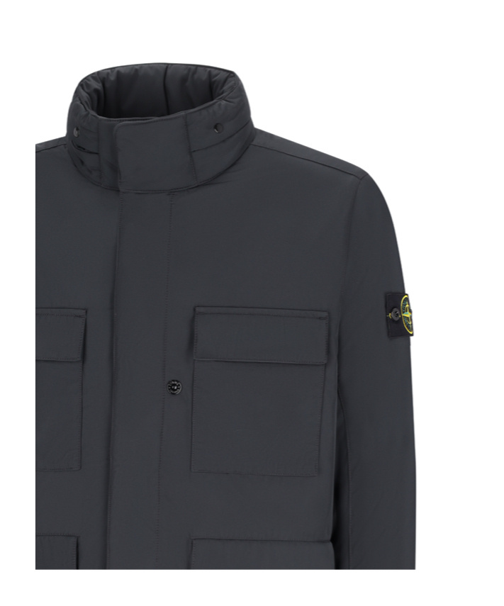 Stone Island Compass-badge Field Jacket In Black