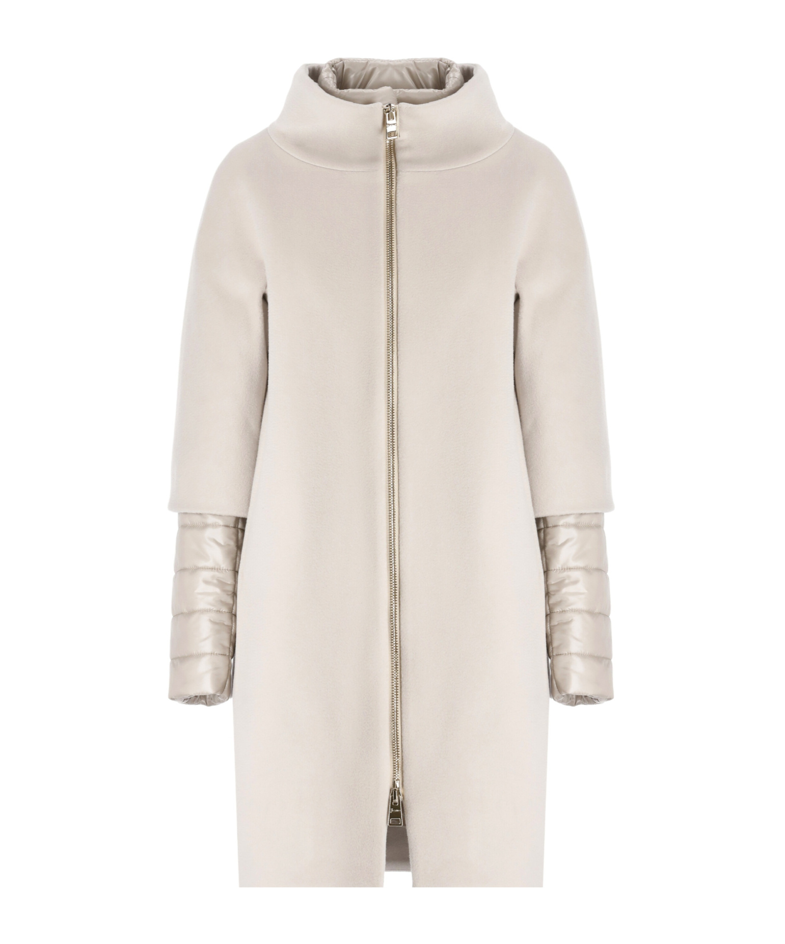 Herno Coat In Luxury Wool And Nylon Ultralight In Neutral