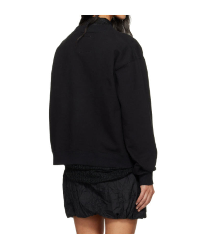 Miharayasuhiro Black Cat Printed Embellished Distressed Sweatshirt In Black